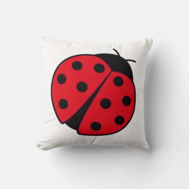 Fun Retro Ladybug minimalistisch moderne Grafik Kissen (Vorderseite)