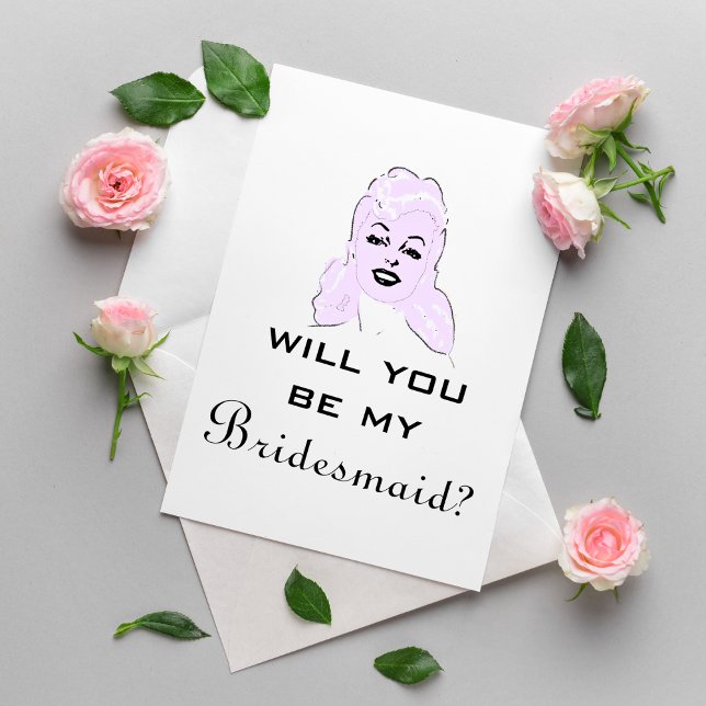 Fun Retro Minimalistisch wirst du meine Bridesmaid (Von Creator hochgeladen)