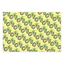 Fun Retro Motorrad grün, rot, blau dreckig Fahrräd