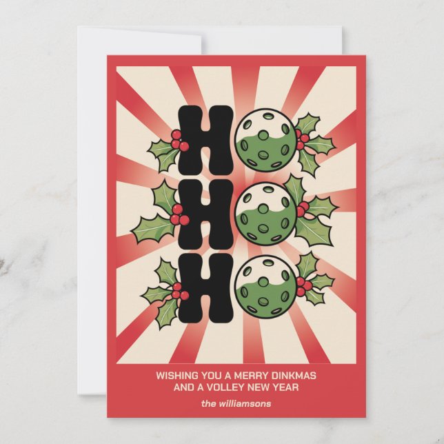 Fun Retro Pickleball Weihnachten Ihr eigener Text (Vorderseite)