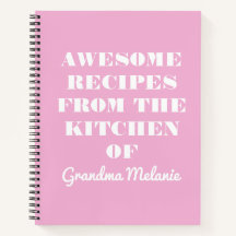 Fun Retro Pink Typografie Grandma Rezept Notebook