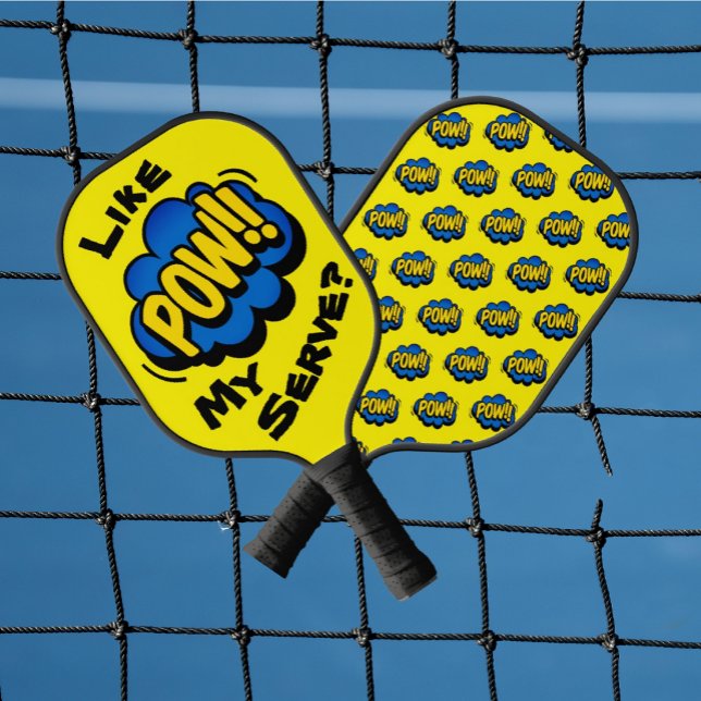 Fun Retro Pop Pickleball Paddel Pickleball Schläger (How's your serve? You can personalize the black text.)