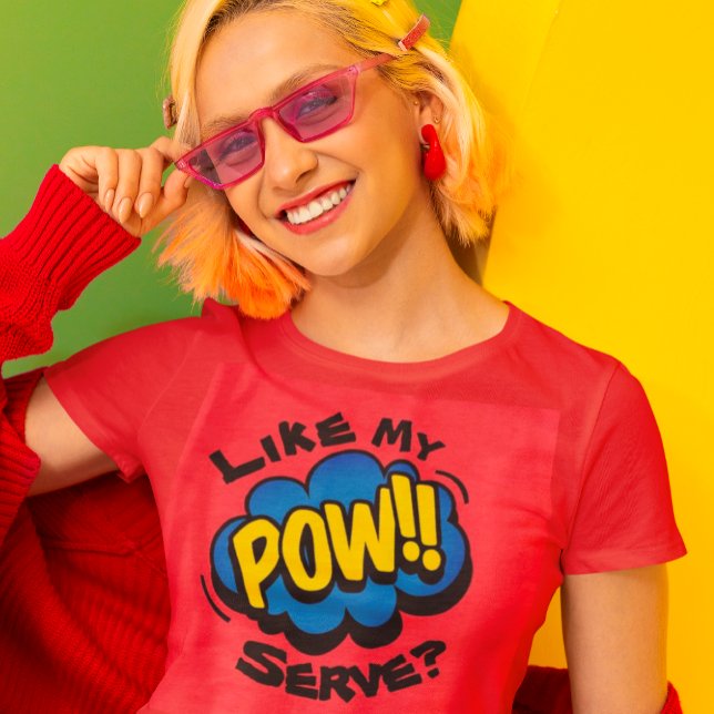 Fun Retro Pop Pickleball Paddel T-Shirt (She's got the power!)