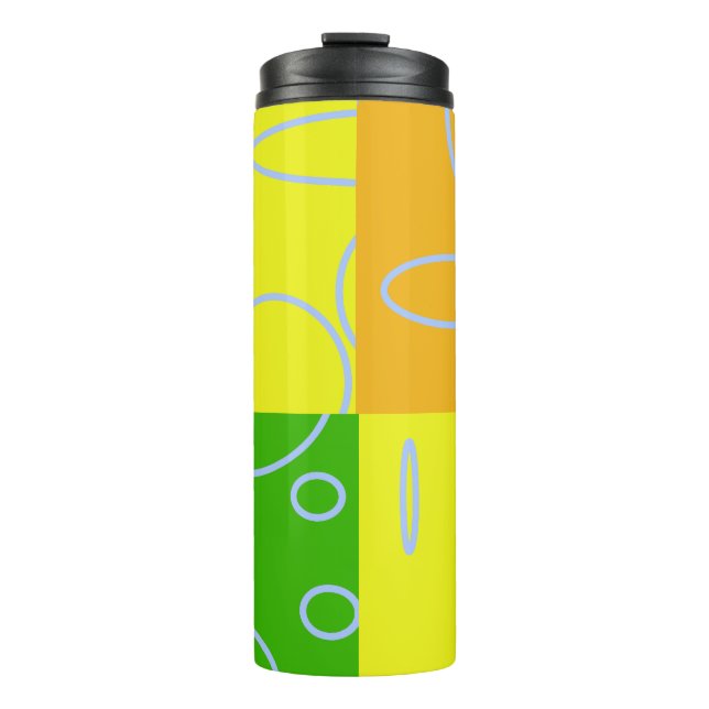 Fun Retro Quad Circles Schleifen Thermaltumbler Thermosbecher (Vorderseite)