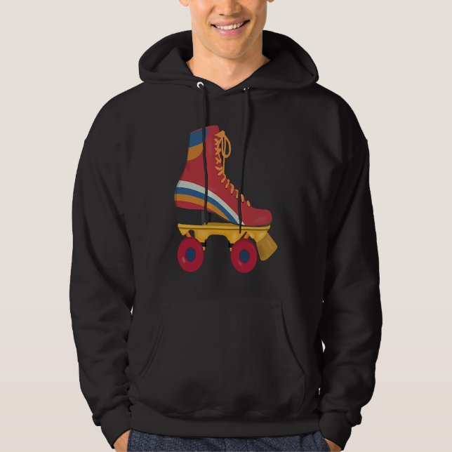 Fun Retro Roller Skating 70s 80s Derby Skate Party Hoodie (Vorderseite)