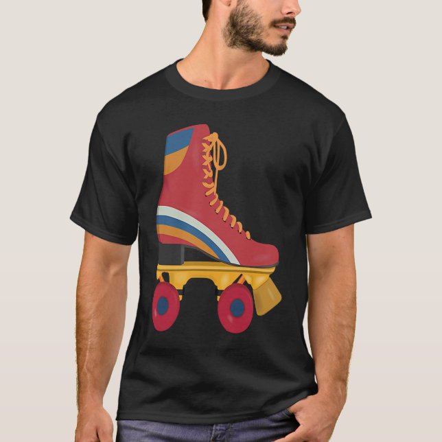 Fun Retro Roller Skating 70s 80s Derby Skate Party T-Shirt (Vorderseite)