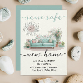 Fun Retro Same Sofa Neue Zuhause Floral Wasserfarb Ankündigung