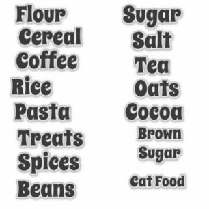 Fun Retro Schriftart Anpassbare Pantry Vinyl Aufkleber