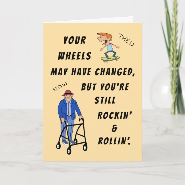 Fun Retro Senior Moment Happy Birthday Card Karte (Vorderseite)