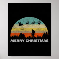 Fun Retro Style Big Foot Frohe Weihnachten Yeti
