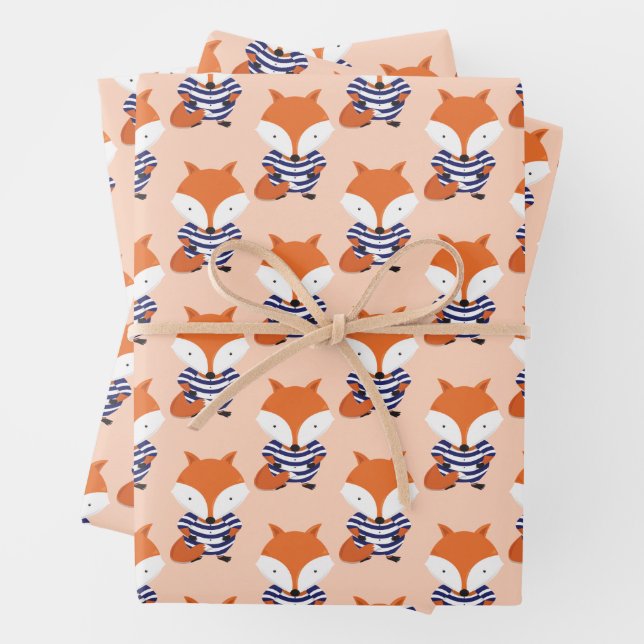 Fun Retro Swimsuit Fox Tier Geschenkpapier Set (Beispiel)