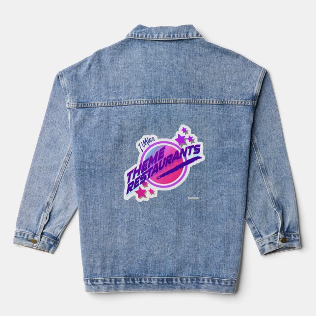 Fun Retro Theme Restaurant Parody Logo Jeansjacke (Rückseite)