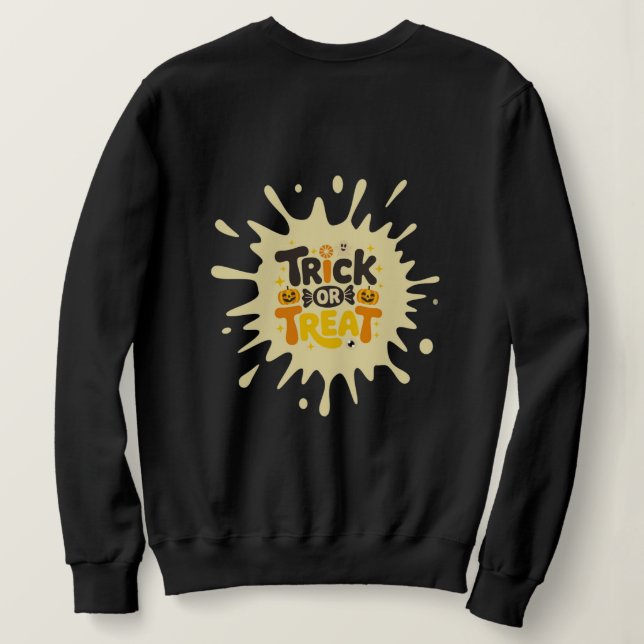 Fun Retro "Trick or Treat" Splash Girls Halloween  Sweatshirt (Design Rückseite)