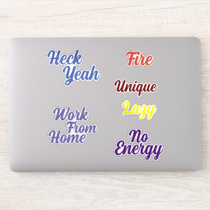 Fun Retro Typografie farbenfrohe Custom Cut Vinyl Aufkleber