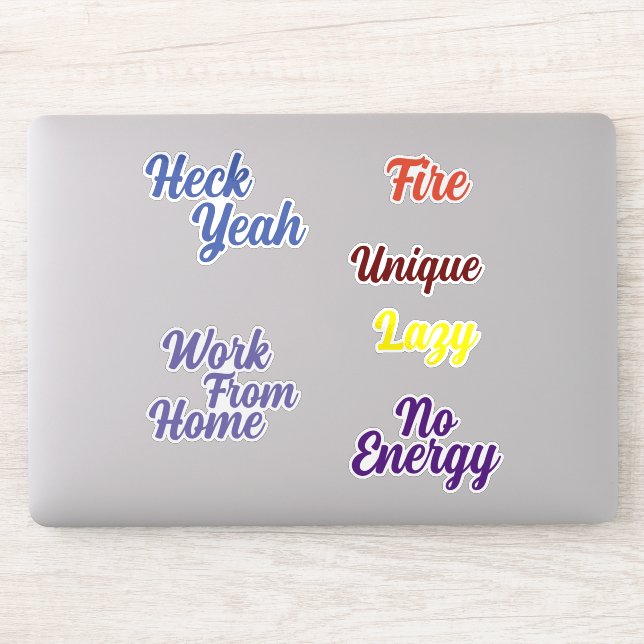 Fun Retro Typografie farbenfrohe Custom Cut Vinyl Aufkleber (Computer)