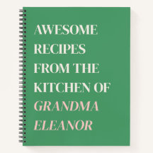 Fun Retro Typografie Rosa grünes Grandma Rezept