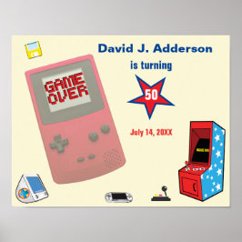Fun Retro Video Gamer 🎮 50. Geburtstag Poster