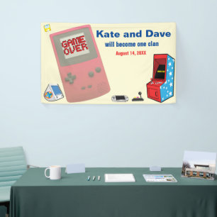 Fun Retro Video Gamer 🎮 Hochzeit Banner