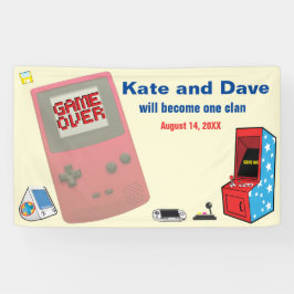 Fun Retro Video Gamer 🎮 Hochzeit Banner