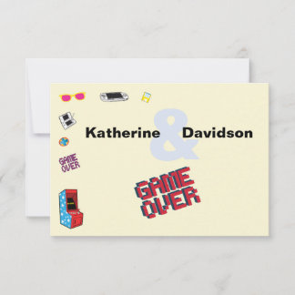 Fun Retro Video Gamer 🎮 💍 Hochzeit RSVP Karte