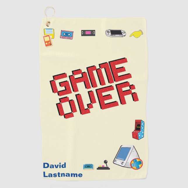 Fun Retro Video Gamer 🎮 Nerd Golfhandtuch (Vorderseite)