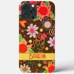 Fun Retro Vintag floral Happy Eigene Bezeichnung Case-Mate iPhone Hülle