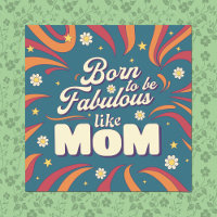 Fun Retro Vintag Psychedelic Mama Quote Typografie
