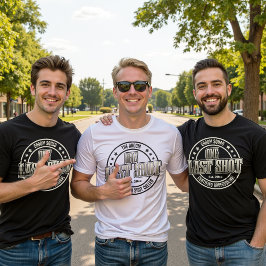 Fun Retro Vintage monochrome Groom Bachelor Party T-Shirt