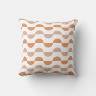 Fun Retro Wavy Semi Circle Apricot Peach Kissen