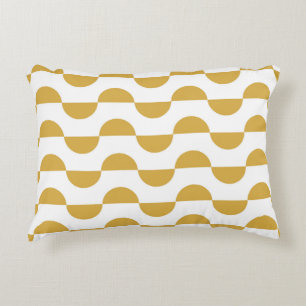 Fun Retro Wavy Semi Circle Yellow Dekokissen