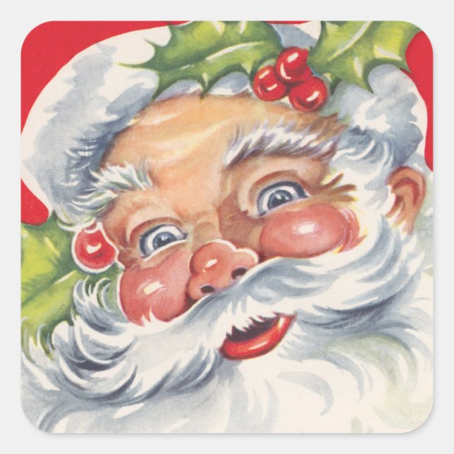Fun Retro Weihnachts Weihnachtsklaus Stickers (Vorderseite)