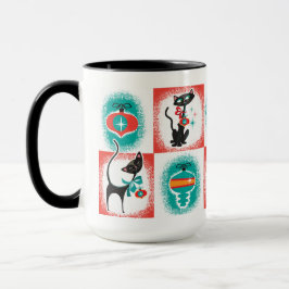 Fun Retro Weihnachtskatzen Tasse