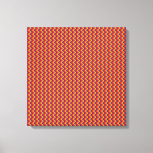 Fun Retro Zigzag Wrapped Canvas Leinwanddruck