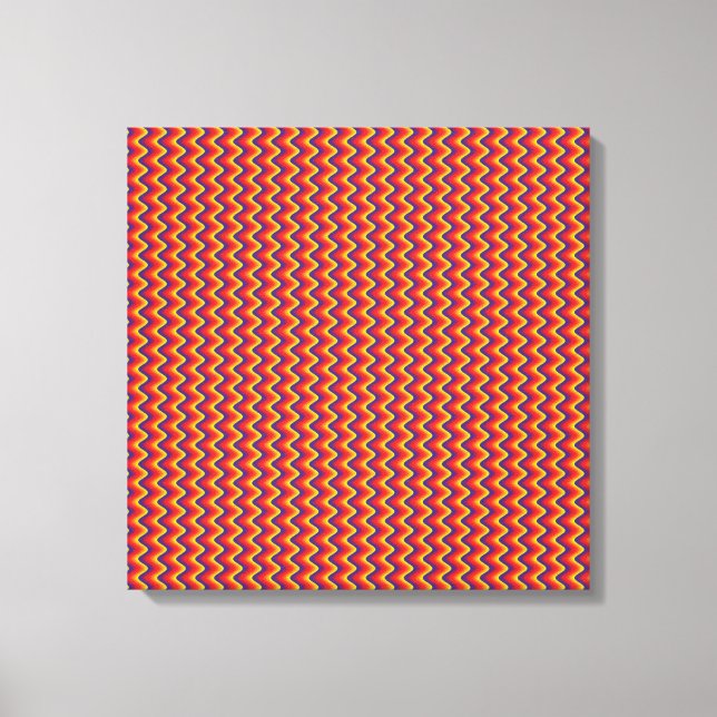 Fun Retro Zigzag Wrapped Canvas Leinwanddruck (Vorderseite)