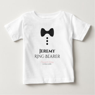 Fun Ring Bearer Black Krawatte Hochzeit Kleinkind  Baby T-shirt