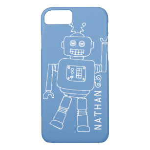 Fun Roboter mit Namen blaue und weiße Jungs iPhone iPhone 8/7 Hülle