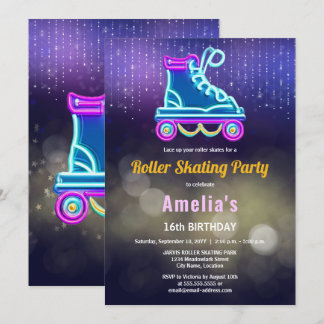 Fun Roller Skaten Birthday Party Einladung