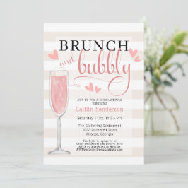 Fun Rosa Brunch und Bubbly Brautparty Invitati Einladung
