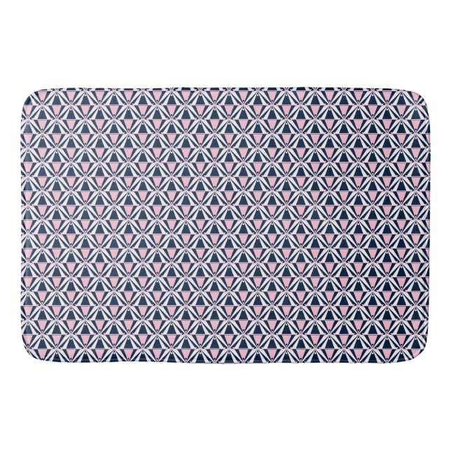 Fun rosa und blaues Muster Badematte (Vorderseite)