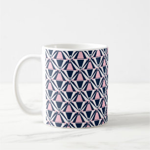 Fun rosa und blaues Muster Kaffeetasse