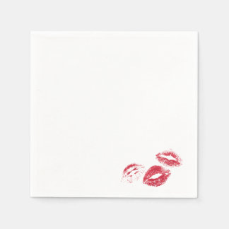 FUN! Rote Lipstick-Prints Serviette