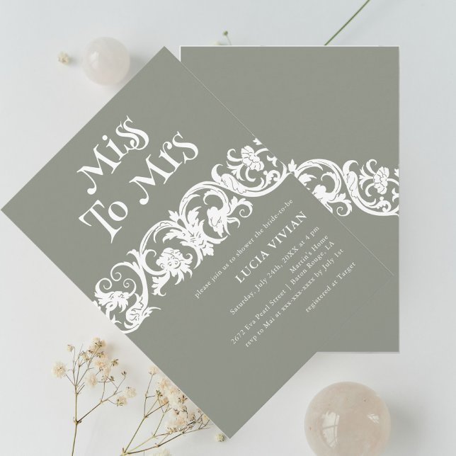 Fun Sage Green Minimalistisch Brautparty Einladung (Von Creator hochgeladen)