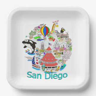 Fun San Diego Kalifornien Pappteller