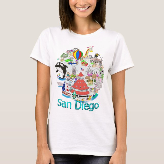 Fun San Diego Kalifornien T-Shirt (Vorderseite)