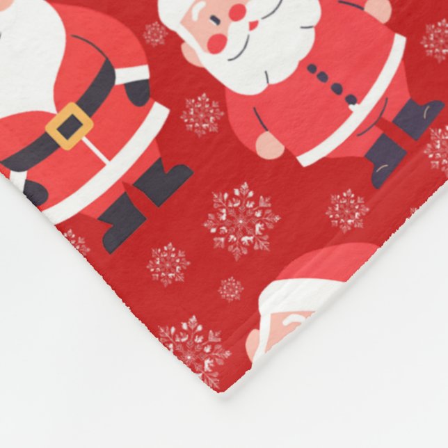 Fun Santa Christmas Pattern Name Fleecedecke (Ecke)