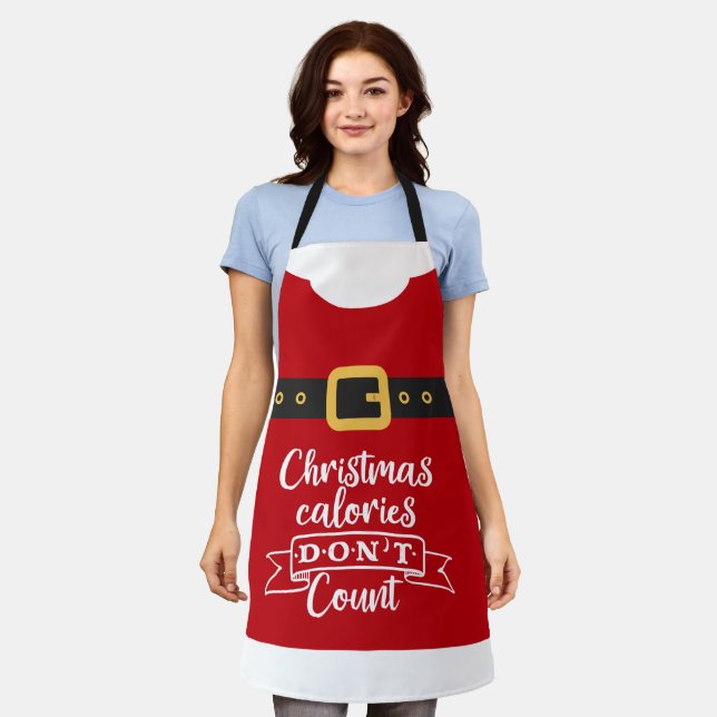 Fun Santa Claus feierliche rote Weihnachtskalorien Schürze (Getragen)