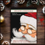 Fun Santa Cookie Exchange Custom Weihnachten Einladung<br><div class="desc">Individuell gestaltbare Weihnachtskochtausch-Party Einladungen. Eine fröhliche Art,  Ihre Familie,  Freunde,  Mitarbeiter,  Nachbarn oder andere zu einem lustigen Weihnachts- oder Feiertagskekochaustausch einzuladen. Personalisieren Sie diese einzigartige Weihnachtseinladung mit verschiedenen Schriftart oder Formulierungen,  um Ihren eigenen Stil zu schaffen. Eine fröhliche Einladung mit einem skurrilen Weihnachtsmann,  Illustration durch Inspirivity.</div>