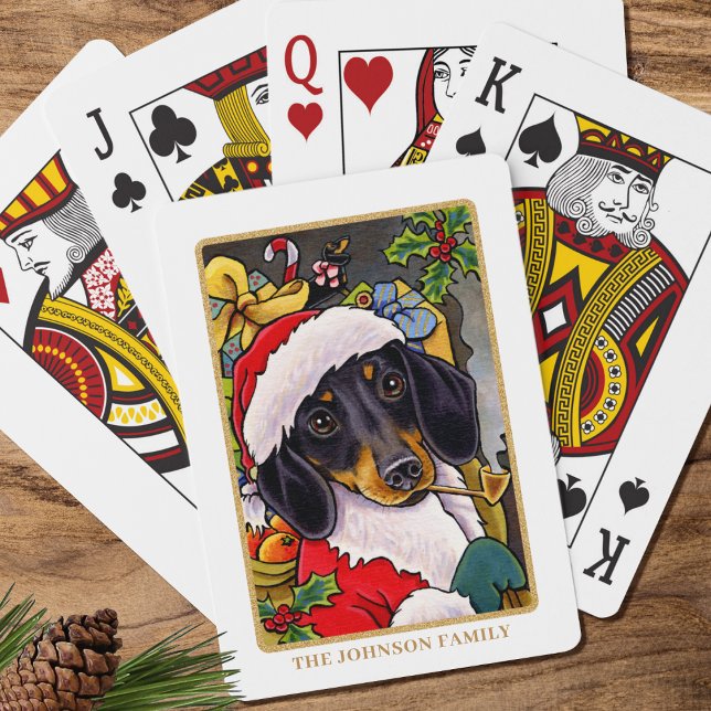 Fun Santa Dog Dackel Pipe Weihnachten Custom Spielkarten (Von Creator hochgeladen)