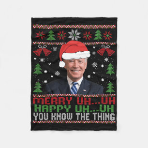 Fun Santa Joe Biden Merry Äm Christmas Ugly Fleecedecke