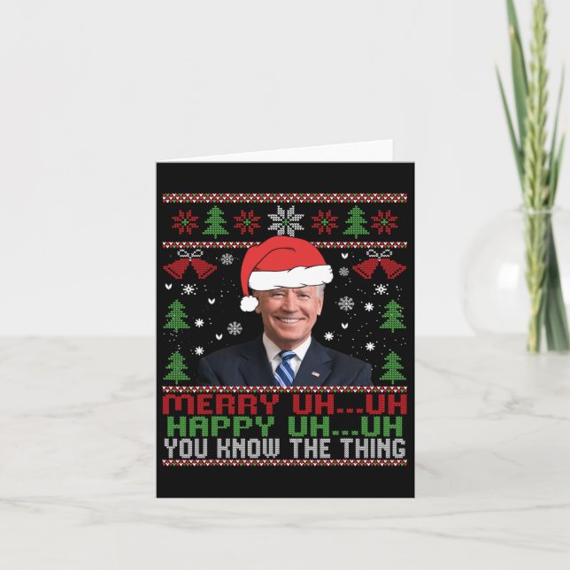 Fun Santa Joe Biden Merry Äm Christmas Ugly Karte (Vorderseite)